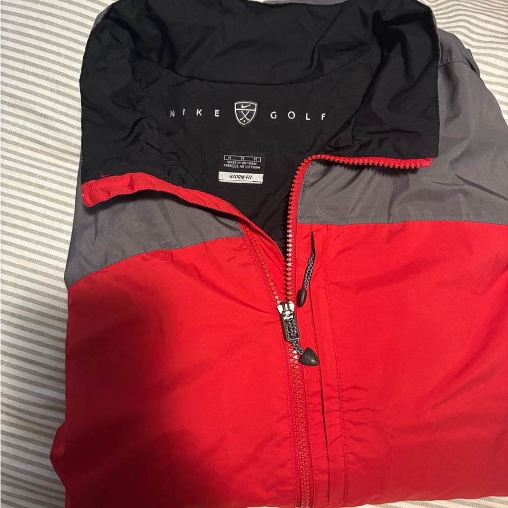 Nike Red and Gray Raincoat